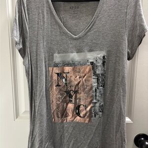 Apt. 9 Gray NYC Graphic Women's Top